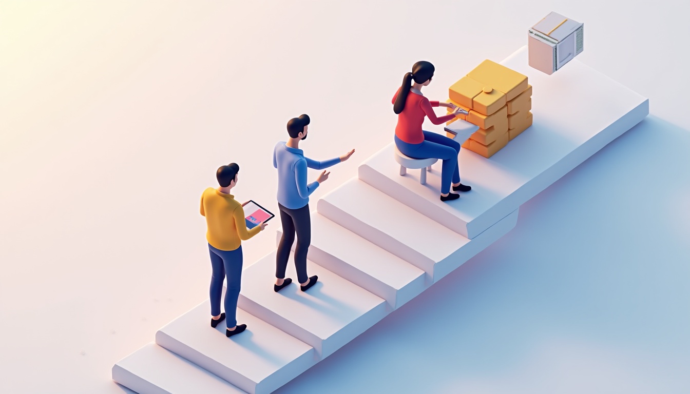 Ilustrație cu un magazin online ieftin și eficient simbolizat printr-o casă și un coș de cumpărături, cu grafice de creștere.