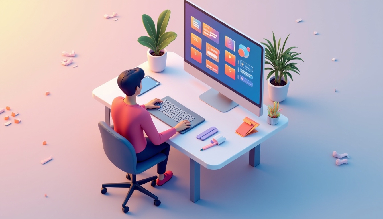 Un grafic modern cu elemente de website design profesional pentru afaceri din București